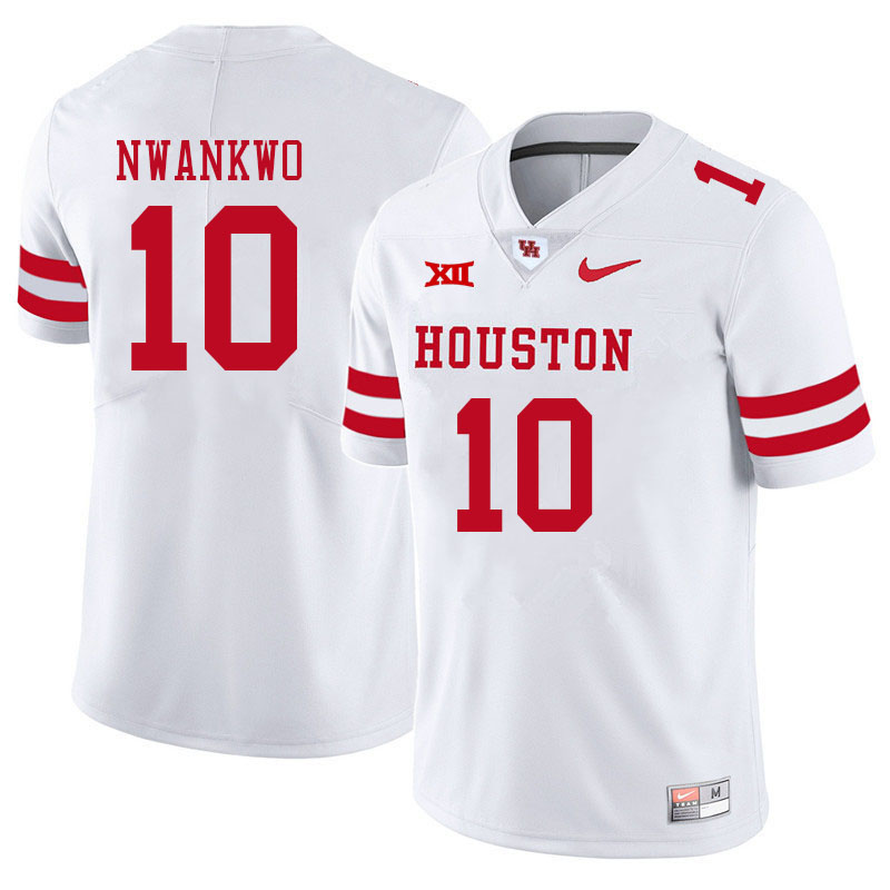 Men #10 Chidozie Nwankwo Houston Cougars College Big 12 Conference Football Jerseys Sale-White - Click Image to Close